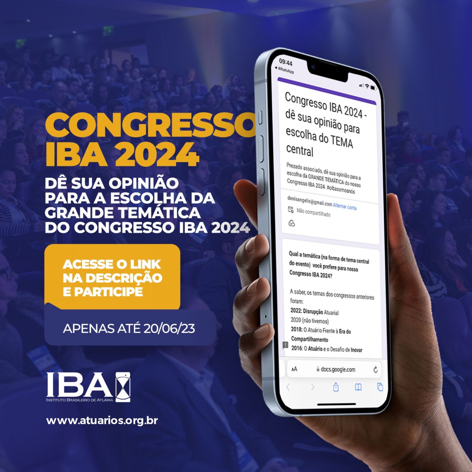 Congresso IBA 2024 De sua opinião para a escolha da grande temática